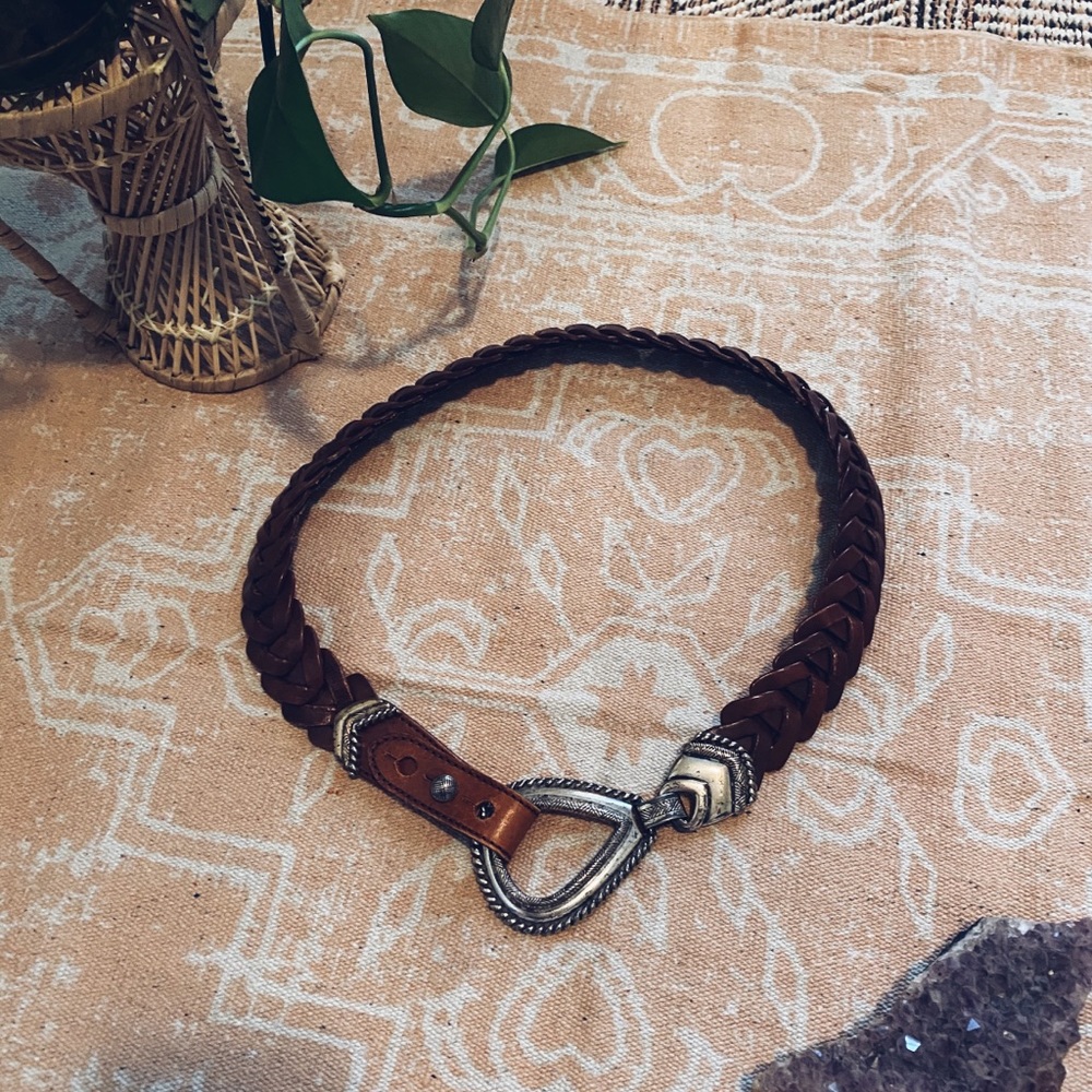 Vintage 90s / Leather Western Braided Belt